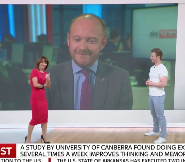 Fitness expert Scott Laidler live on Sky News to discuss exercise and cognition with Presenter Kay Burley