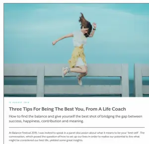 Coach Scott Laidler's article on being your best self for balance festival website