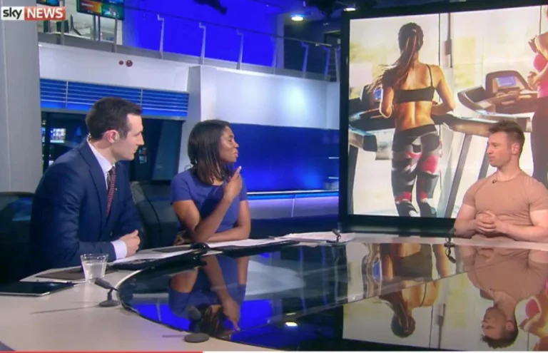 Personal trainer Scott Laidler appearing on sky news to discuss future fitness trends