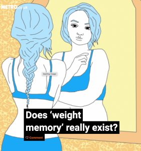 Scott Laidler's comments on weight memory for the Metro newspaper in London