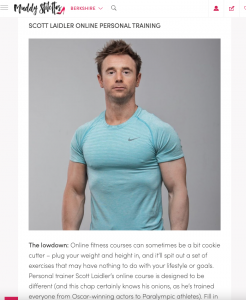 Muddy Stilettos feature on best at home workouts mentioning online fitness trainer Scott Laidler