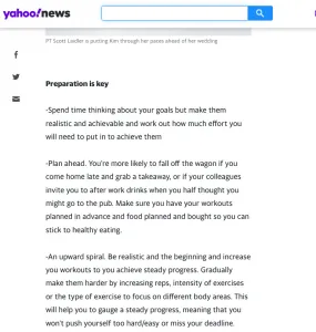 10 Week wedding fitness guide for Yahoo news by fitness coach Scott Laidler