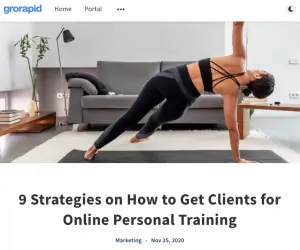 Fitness coach Scott Laidler's feature on online personal training strategy for growrapid website