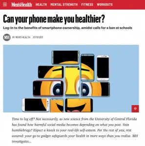 Men's Health article on whether your phone can make you healthier with comments from fitness writer Scott Laidler