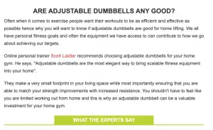 Fitness coach Scott Laidler review of adjustable dumbbells for Fit & Well magazine