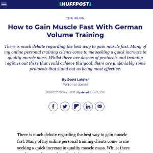 How to gain muscle article for the Huff Post by personal trainer Scott Laidler