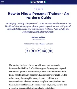 How to hire a personal trainer an insiders guide by fitness coach Scott Laidler for the Huff Post