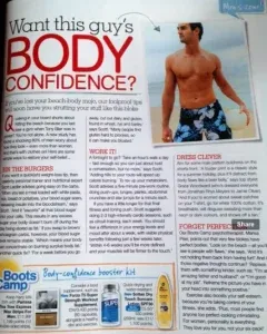 male body confidence feature by healthy and beauty magazine featuring comments from PT Scott Laidler