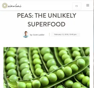 Peas the unlikely superfood feature article by personal trainer Scott Laidler for Xian Lani retreats