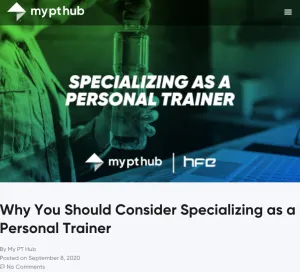 My PT HUB article on specialising as a personal trainer featuring Scott Laidler