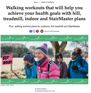 Walking workouts feature for woman & home magazine with personal trainer Scott Laidler