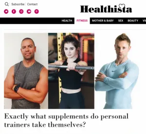 Healthista website feature on the supplements personal trainers take featuring fitness coach Scott Laidler