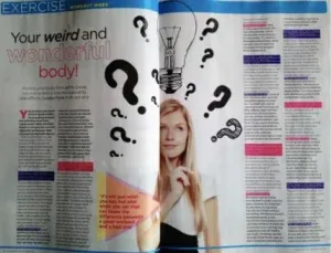 Workout woes and body oddities feature commentary from fitness coach Scott Laidler in Women's fitness magazine