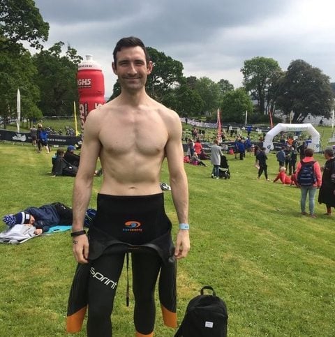 Tom macleod at triathlon after working with personal trainer Scott Laidler