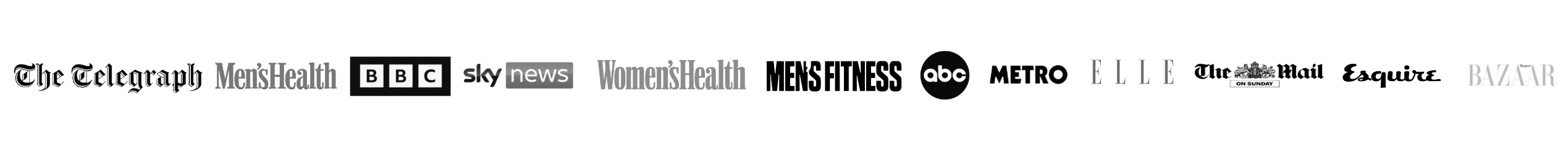 Press logos as featured in Scott Laidlers online personal training service